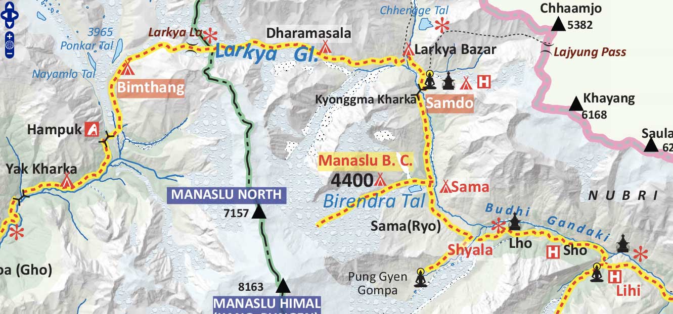 Manaslu-Tsum-Valley-Trek-Map | Three Diamond Adventure